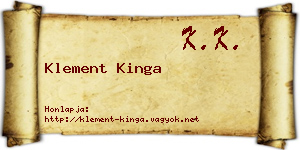 Klement Kinga névjegykártya